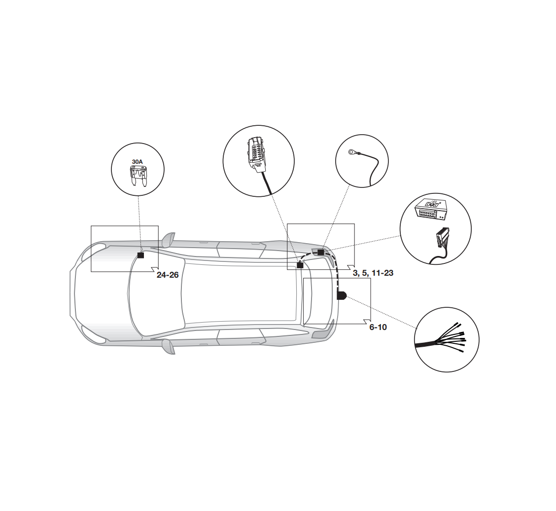 Электрика фаркопа Brink (7 pin) для Peugeot 508 2011-2018 738483 в 