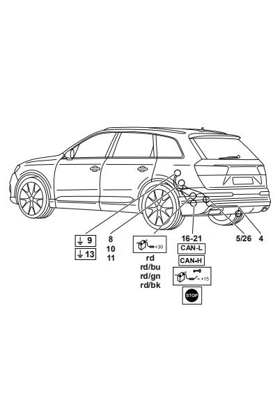 Электрика фаркопа Westfalia (13 pin) для Audi Q5 2017- 305437300113 в 