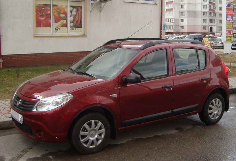 Рейлинги для Renault Sandero 2010-2014 (кроме stepway),  полимер черный 0246-02 в 