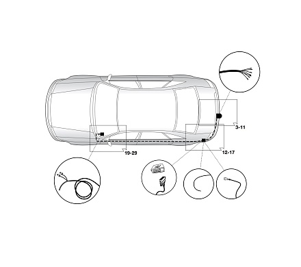 Электрика фаркопа Hak-System (7 pin) для Skoda Octavia (седан/унив) 2004-2013, вкл.Scout 12220504 в 