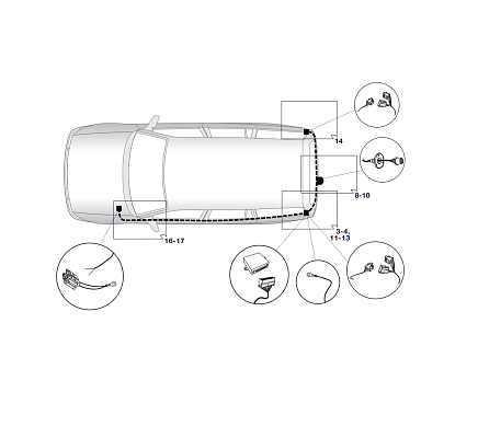 Электрика фаркопа Hak-System (7 pin) для Opel Zafira 2005-2014 12150523 в 