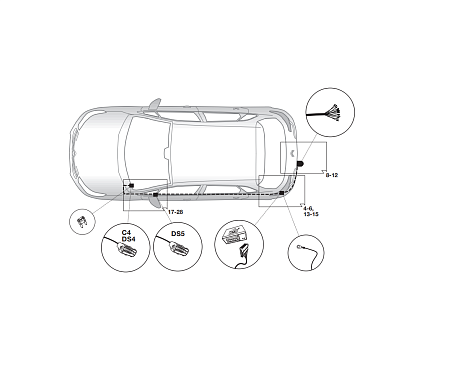 Электрика фаркопа Hak-System (13 pin) для Citroen DS5 2012-2015 21030513 в 