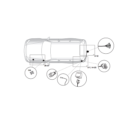 Электрика фаркопа Hak-System (13 pin) для Nissan Qashqai 2014-2019 21140523 в 