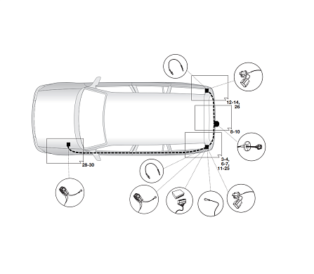 Электрика фаркопа Hak-System (7 pin) для Opel Astra (хетчбек/универсал,GTC) 2004-2010 12150522 в 