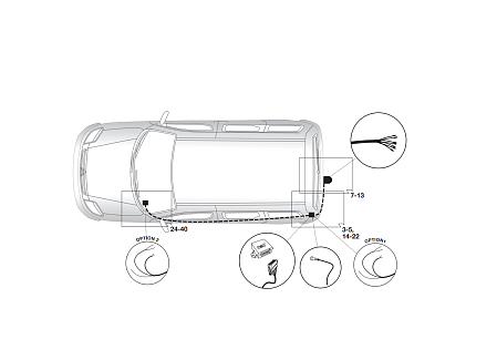 Электрика фаркопа Hak-System (7 pin) для Citroen C5 (седан/универсал) 2008-2016, вкл.Crosstourer 2014- 12500558 в 