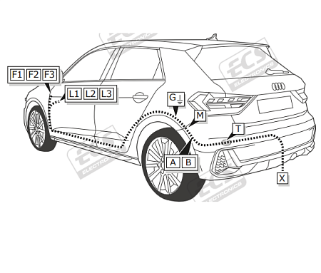 Электрика фаркопа ECS (13 pin) для Skoda Octavia 2013-2020 VW190H1 в 