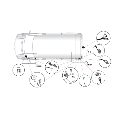 Электрика фаркопа Hak-System (7 pin) для Nissan NV300 2016- 12500610 в 