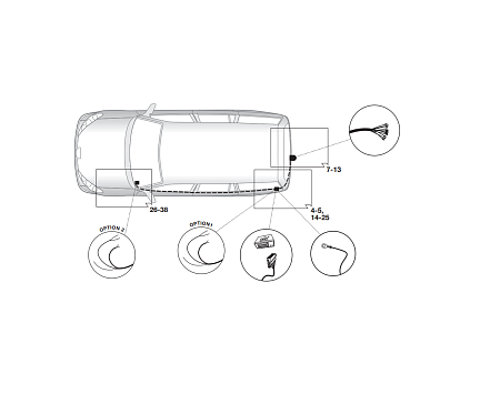 Электрика фаркопа Hak-System (13 pin) для Peugeot 3008 2009-2016 21500558 в 