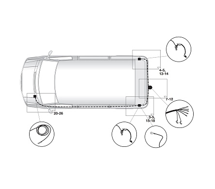 Электрика фаркопа Hak-System (7 pin) для Volkswagen Multivan T5 2003-2009 12270512 в 