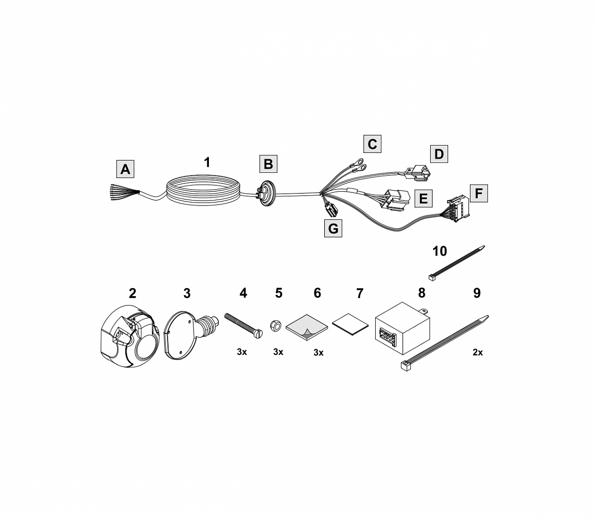 Электрика фаркопа Brink (7 pin) для Nissan Qashqai 2014-2019 732713 в 