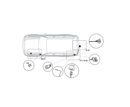 Электрика фаркопа Hak-System (7 pin) для Nissan Note 2013- 12140523 в 