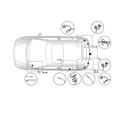 Электрика фаркопа Hak-System (13 pin) для Renault Megane 2009-2016 21180521 в 