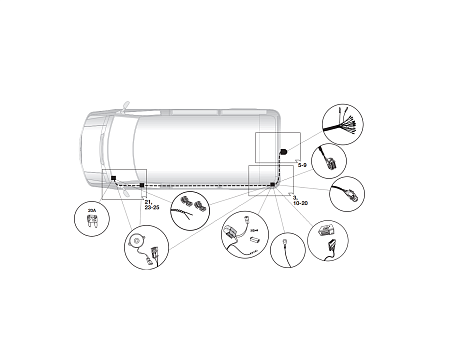 Электрика фаркопа Hak-System (13 pin) для Opel Vivaro 2014-2018 21500610 в 