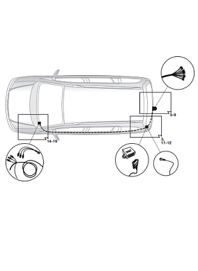 Электрика фаркопа Hak-System (13 pin) для Volkswagen Sharan 2010-2015 21500559 в 