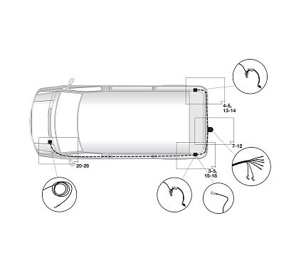 Электрика фаркопа Brink (7 pin) для Volkswagen Caravelle T5 2003-2009 756631 в 