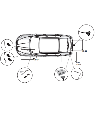 Электрика фаркопа Hak-System (13 pin) для Skoda Rapid (лифтбек/универсал) 2015-2020 21500601 в 