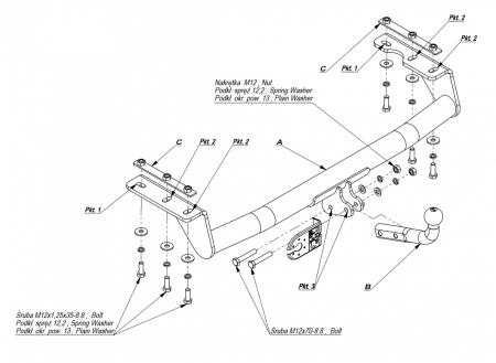 Фаркоп Imiola для Dodge Caravan 1991-1996 CH.021 в 