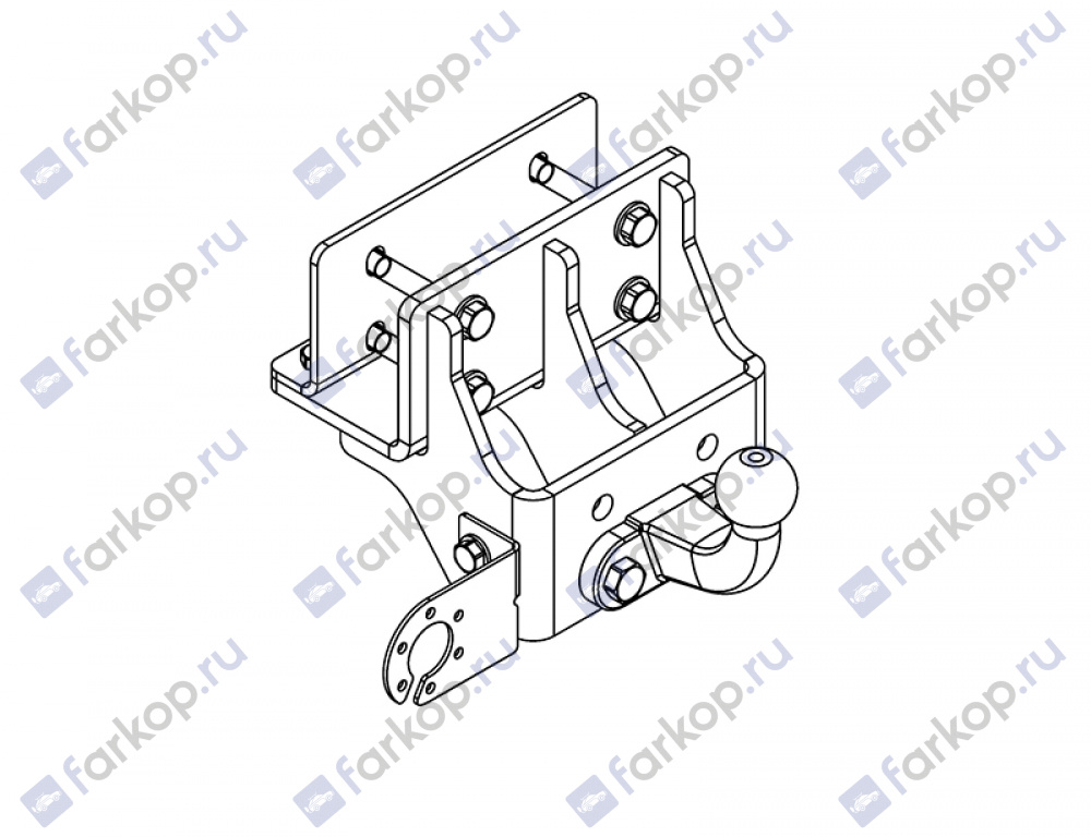 Фаркоп AvtoS для Toyota Hilux 2005-2010, (с силовым брусом) TY 44 в 