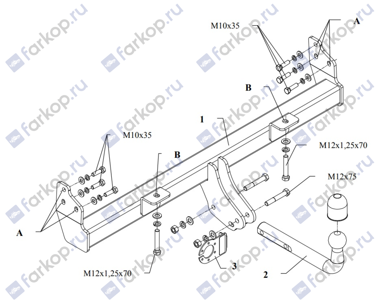 Фаркоп Auto-Hak для Land Rover Freelander 1998-2007 LN 01 в 