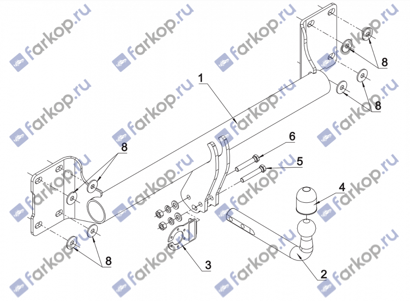 Фаркоп Auto-Hak для BMW X5 (E70) 2007-2013 B 10 в 