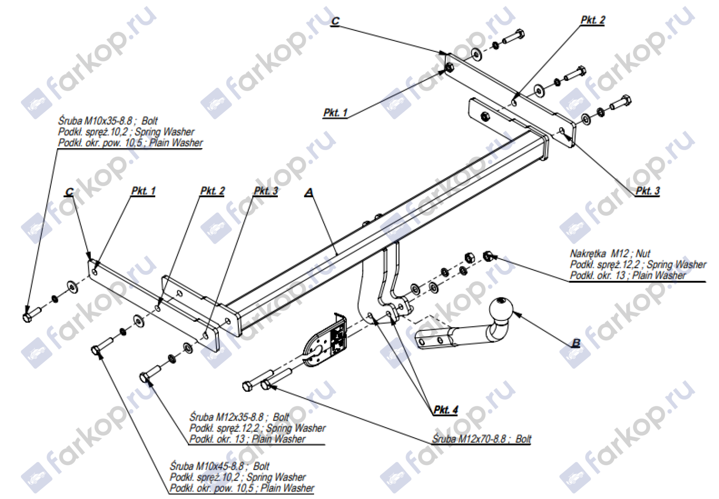 Фаркоп Imiola для Skoda Fabia (хетчбек) 1999-2007 Z.006 в 