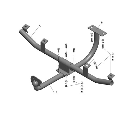 Фаркоп AvtoS для Chevrolet Niva 2123 2002-2012 VAZ-23 в 