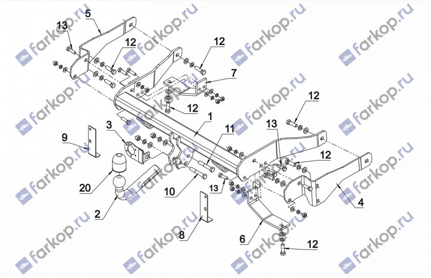 Фаркоп Auto-Hak для Chevrolet Captiva 2006-2013 X 20 в 