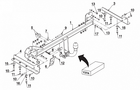 Фаркоп Auto-Hak для Honda Civic (5 дв) 2012-2014 Y 37A в 