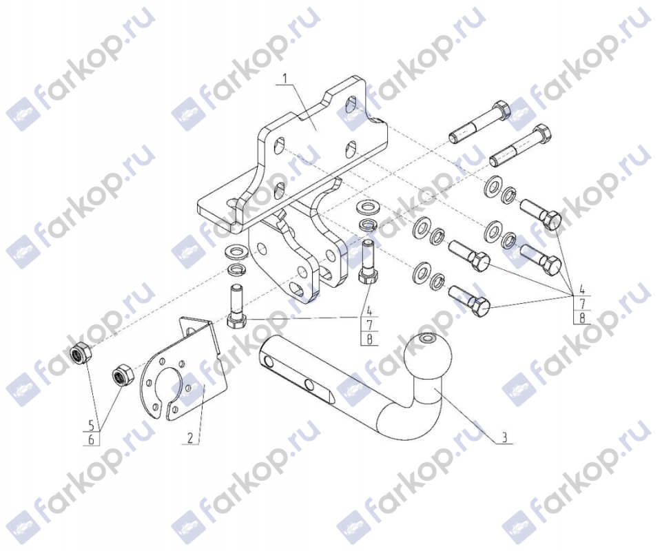 Фаркоп AvtoS для Lexus GX 460 2009- TY 42 в 