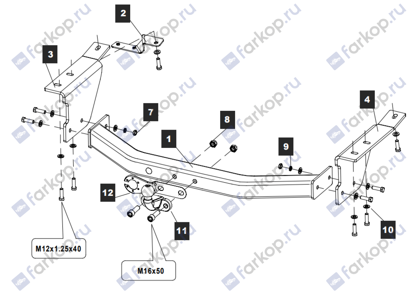 Фаркоп Baltex для Nissan Patrol 2010-2017 15190021 в 