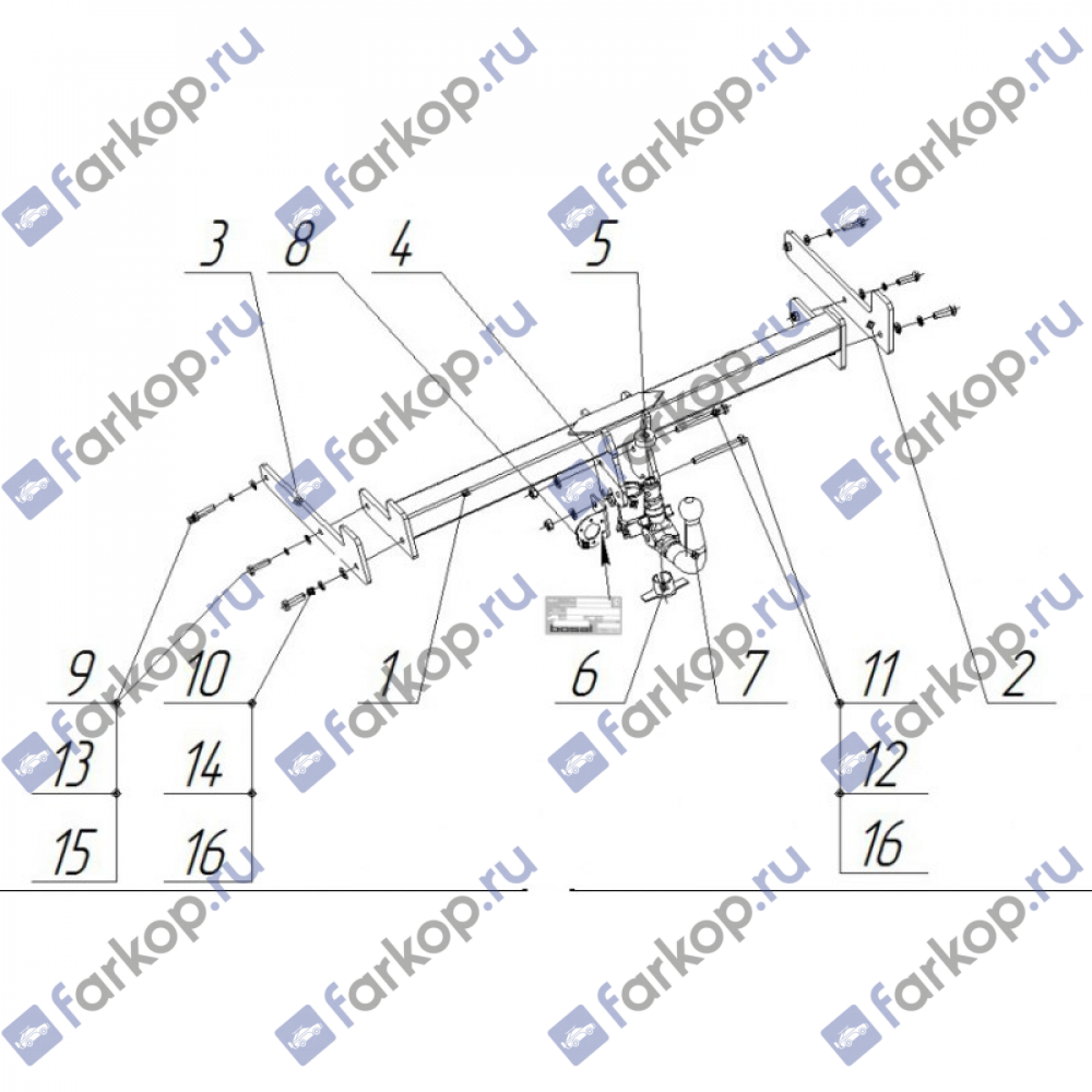 Фаркоп Oris для Volkswagen Passat (седан) 2011-2015 2154-AK41 в 