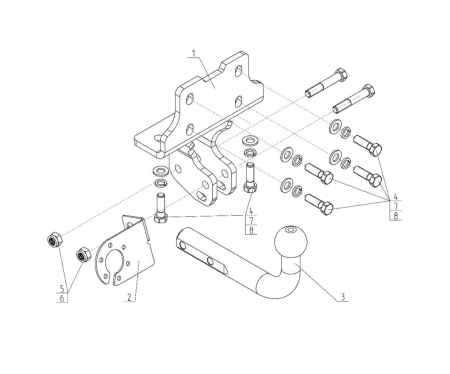 Фаркоп AvtoS для Lexus GX 470 2003-2009 TY 42 в 