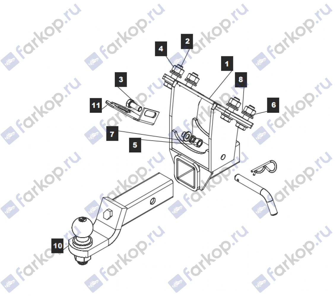 Фаркоп TowRus для Mercedes G-class 1990-2018 139314 в 