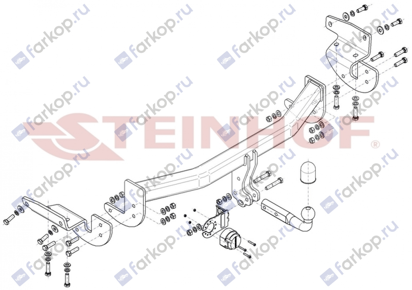 Фаркоп Steinhof для Lexus RX 2017- (версия Long) L-167 в 
