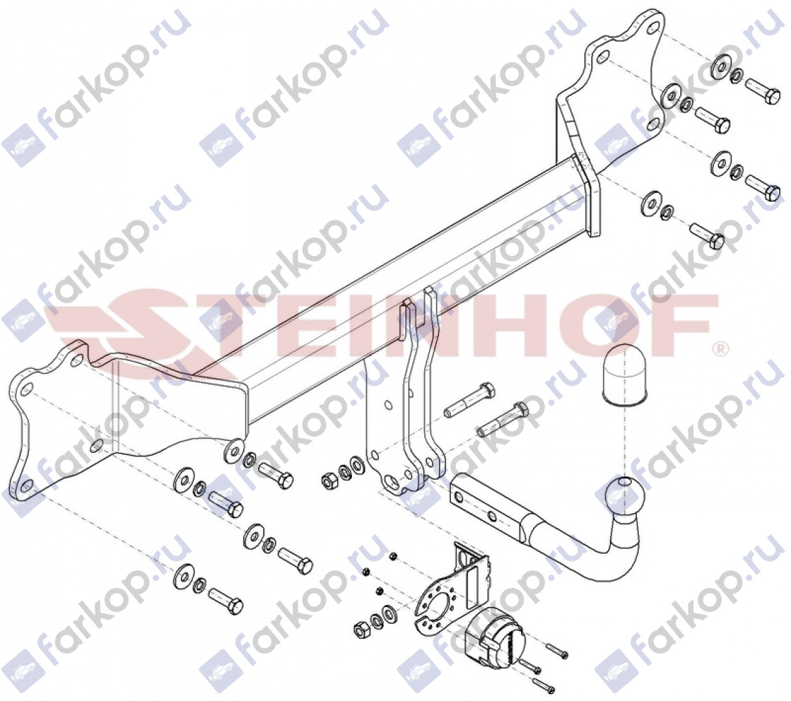 Фаркоп Steinhof для Audi Q8 2018- A-115 в 