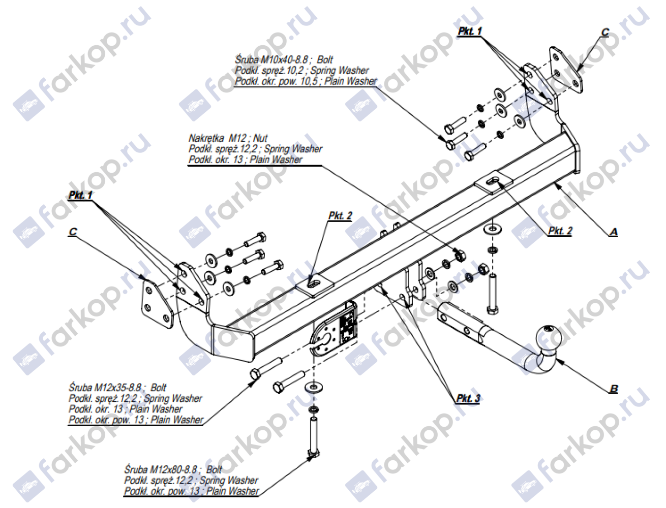 Фаркоп Imiola для Land Rover Freelander 1998-2007 L.010 в 