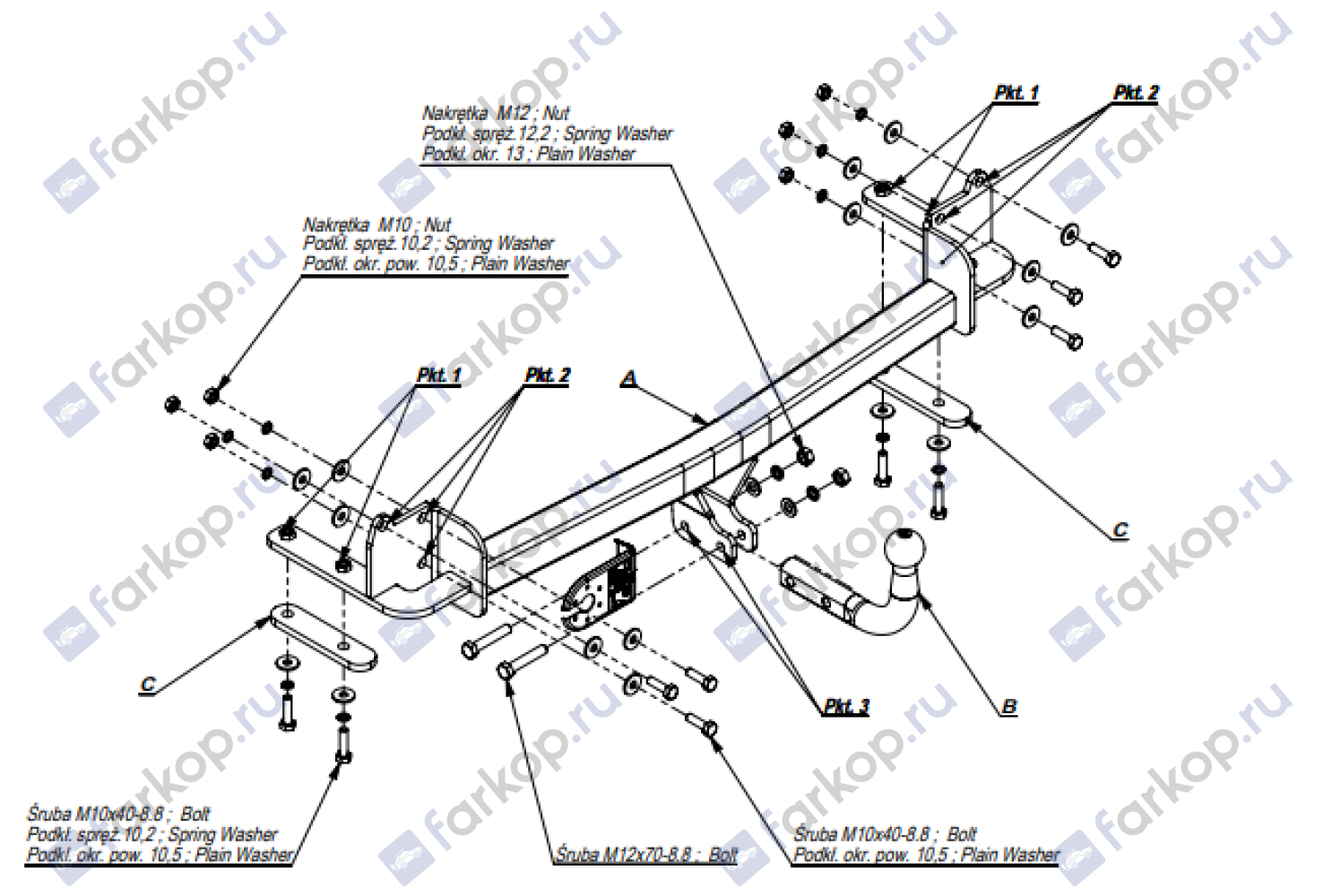 Фаркоп Imiola для Mazda Premacy 1999-2005 X.016 в 