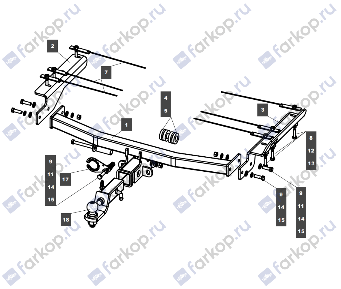 Фаркоп TowRus для Haval M6 2017- 289215 в 