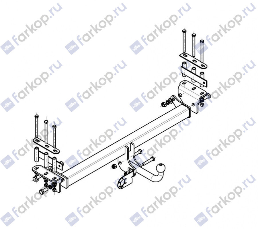 Фаркоп AvtoS для Nissan Patrol GR 1998-2004 NS 12 в 