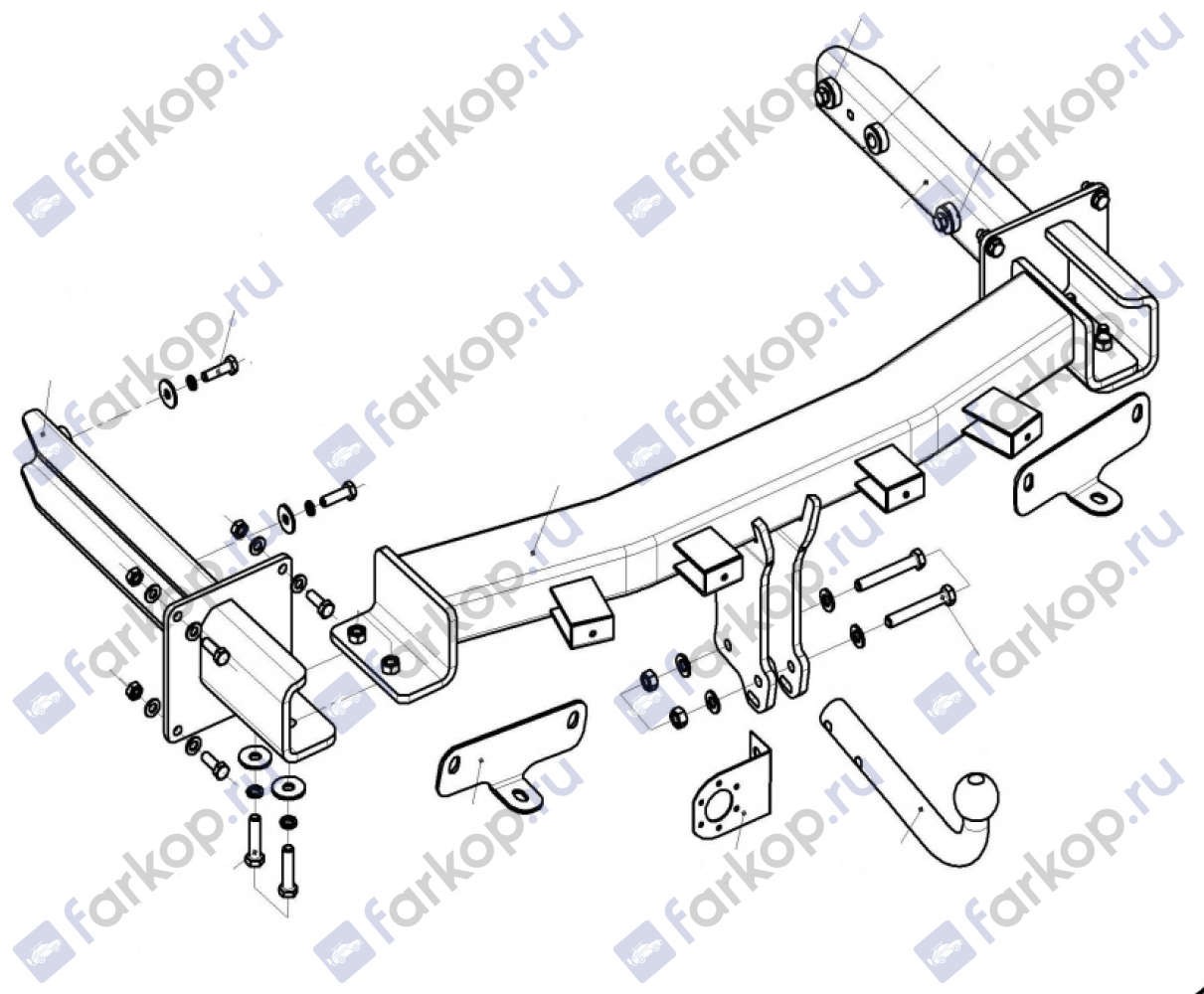 Фаркоп Oris для Mercedes M-class (W164) 2005-2011 2252-А в 