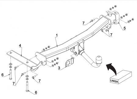 Фаркоп Auto-Hak для Land Rover Freelander 2007-2014 LN 02A в 