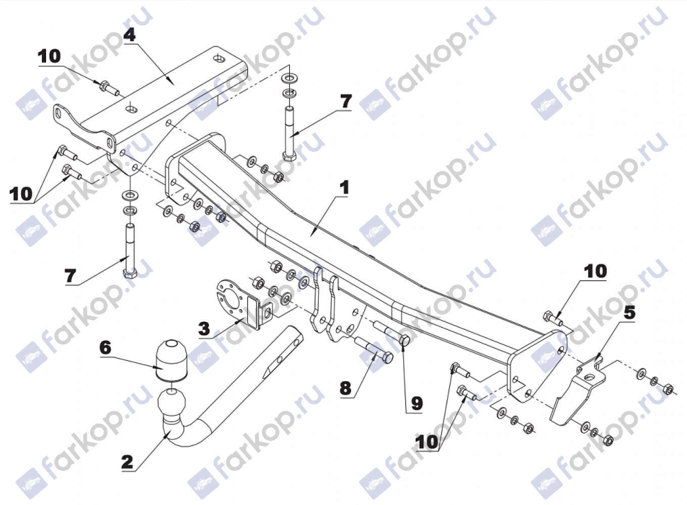 Фаркоп Auto-Hak для Land Rover Freelander 2007-2014 LN 02 в 