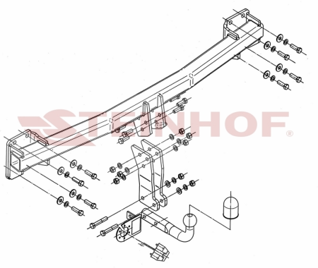 Фаркоп Steinhof для Volkswagen Touareg 2002-2010 A-092 в 