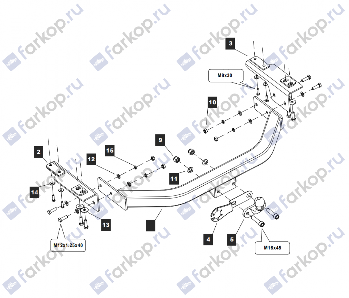 Фаркоп Baltex для Lexus GX 2003-2009 Y13 в 